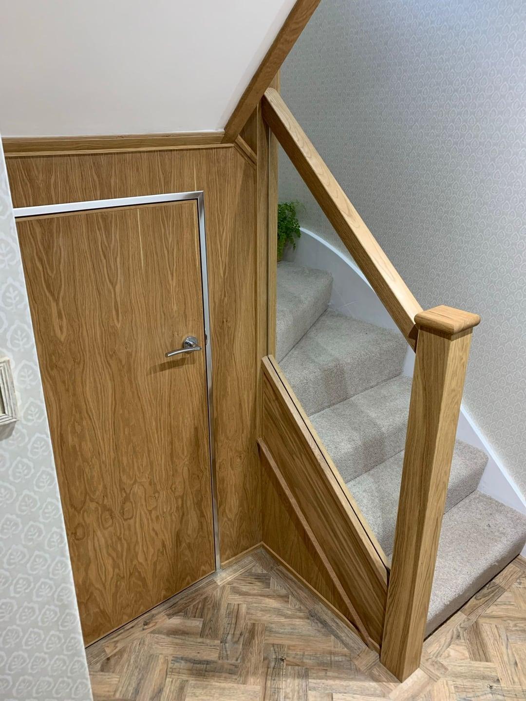 oak glass staircase cupboard project photograph 2.