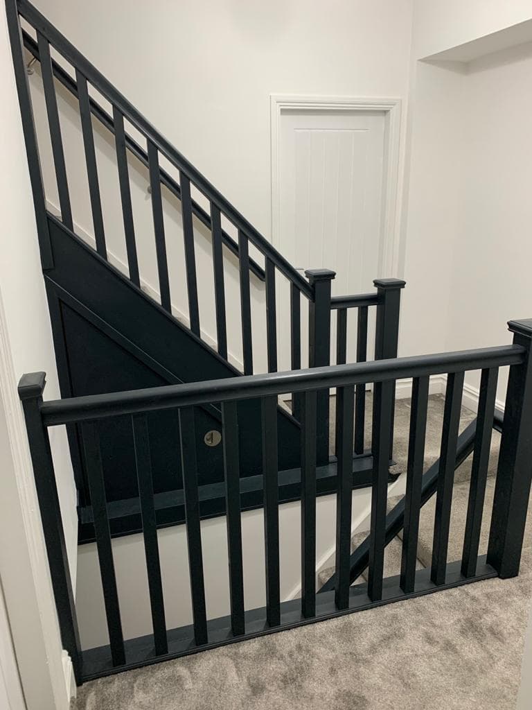 Bespoke staircase with oak, glass or painted balustrade.
