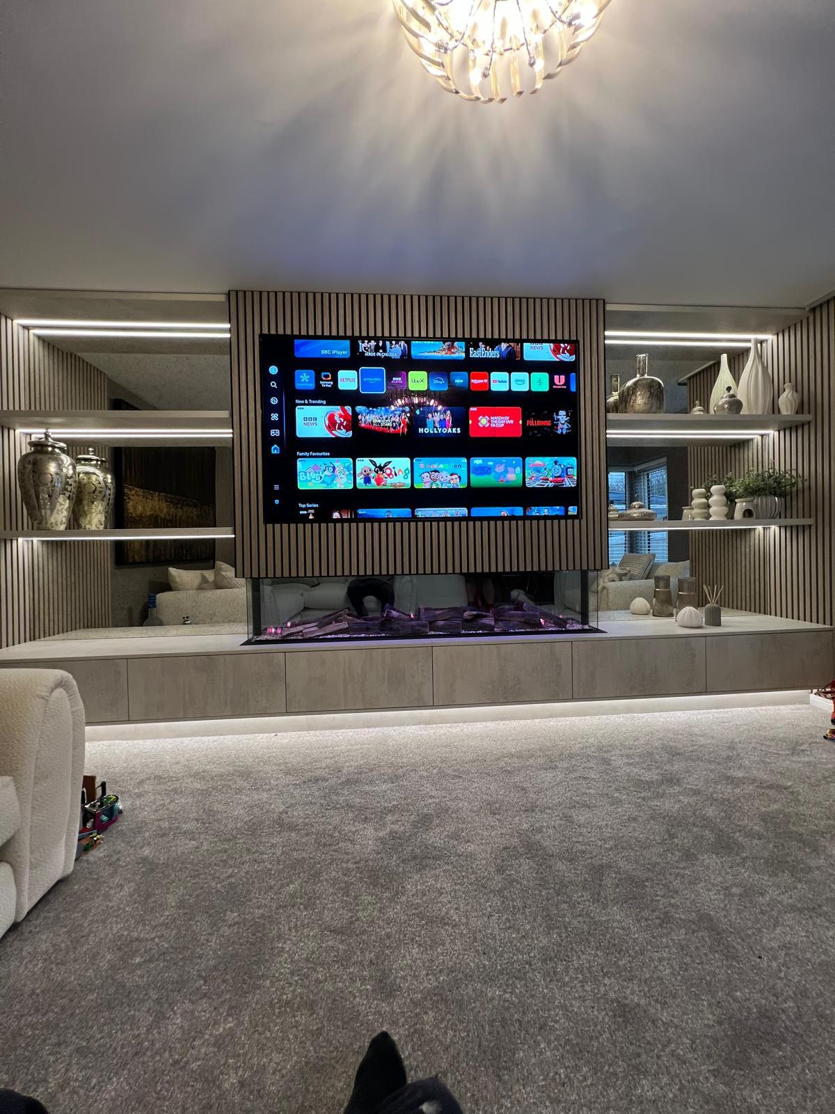 slatted media wall project photograph 10.