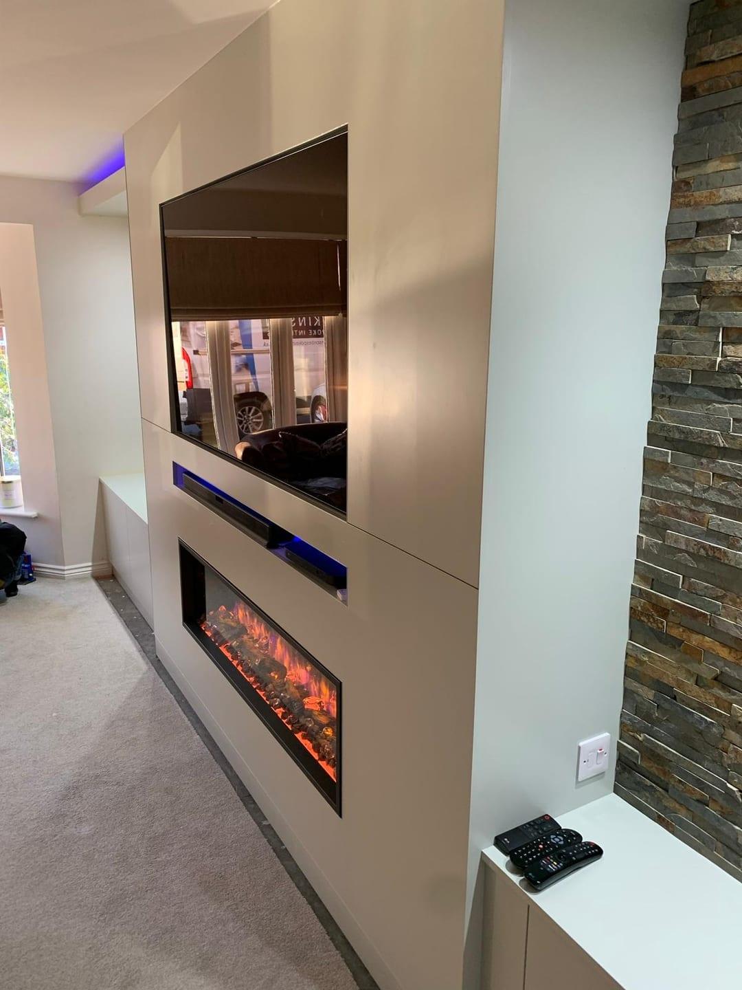 high gloss media wall project photograph 3.